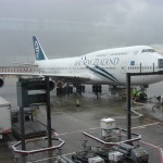 unser Flugzeug von London nach Auckland