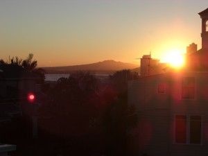 Sonnenaufgang auf unserem Balkon