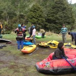 Aufpumpen der Rafts