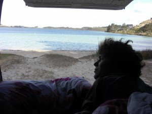 morgens am Lake Taharoa (Kai Iwi Lakes), kurz nach dem Aufwachen