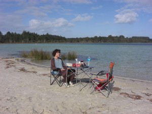 Frühstück am Lake Taharoa